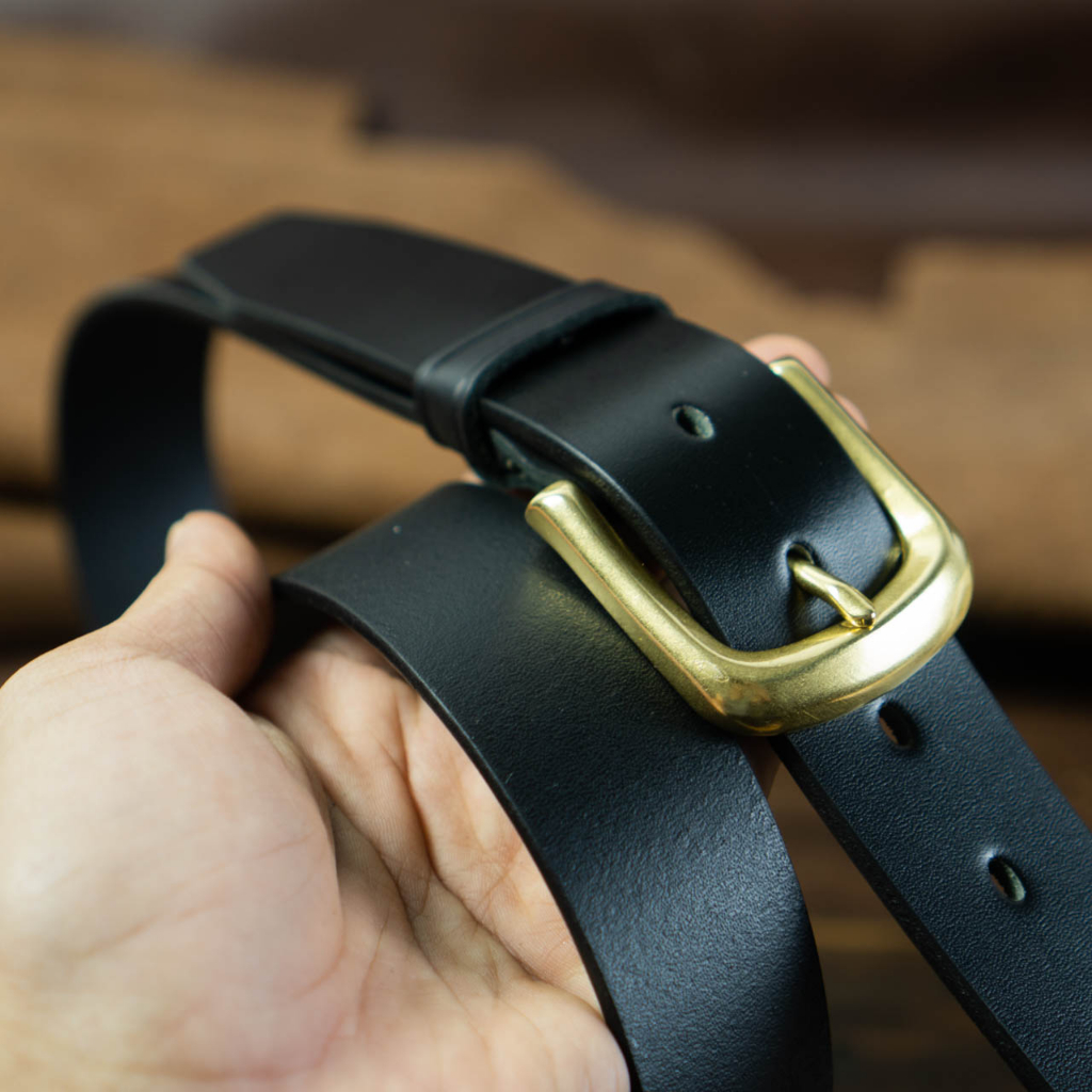 Thắt lưng nam 34mm Da bò nguyên miếng tặng đinh đục | Khoá đồng thau nguyên chất Bm2s