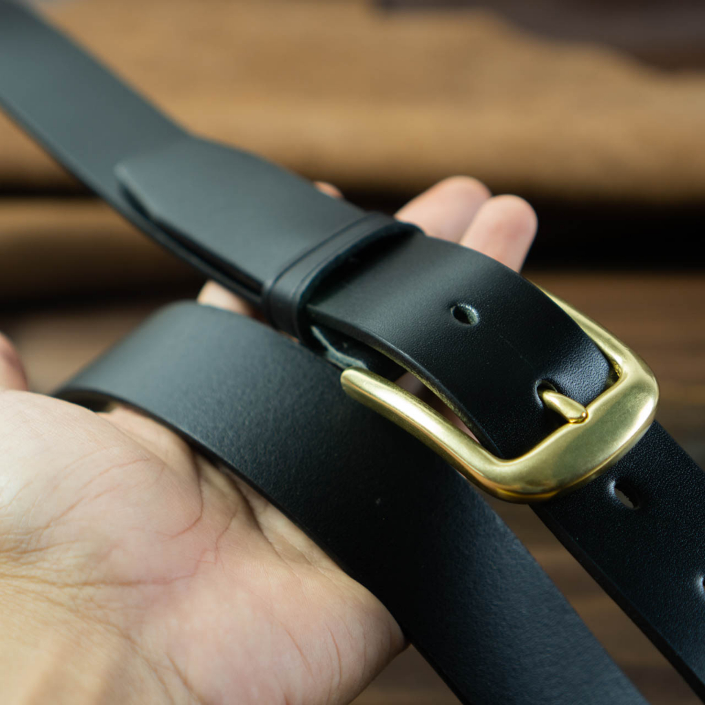 Thắt lưng nam 34mm Da bò nguyên miếng tặng đinh đục | Khoá đồng thau nguyên chất Bm4