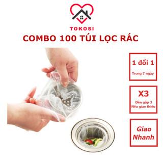 Combo 100 túi lọc rác bồn rửa chén bát, túi lưới lọc rác chậu rửa chén bát, bọc đựng rác bồn rửa chén bát