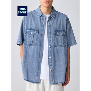 Áo Sơ Mi Jean Denim 2 Túi IMBA