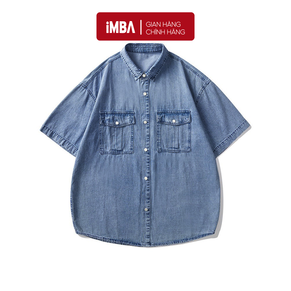 Áo Sơ Mi Jean Denim 2 Túi IMBA