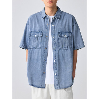 Áo Sơ Mi Jean Denim 2 Túi IMBA