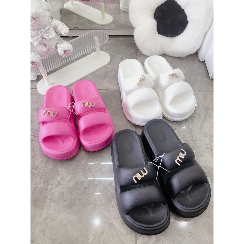 Dép đi biển đế bánh mì 6cm siêu nhẹ, rửa chân đi mưa đi biển thoải mái,có 3 màu