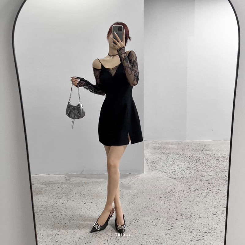 | Chang Tròn | 𝐒𝐮𝐧𝐧𝐲 𝐃𝐫𝐞𝐬𝐬 - Đầm Body Phối Ren Tôn Dáng Bigsize