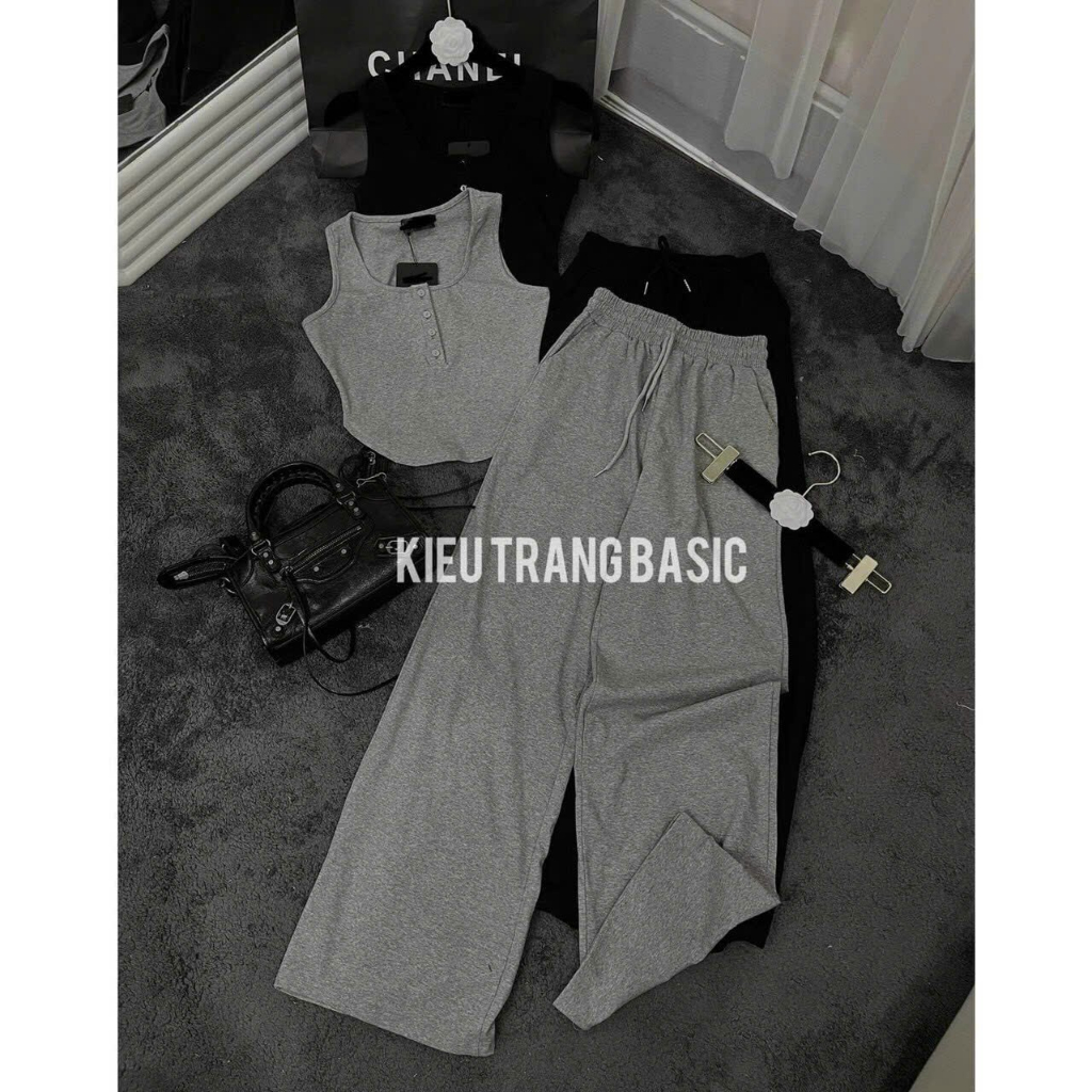 Set bộ nữ áo bra mix quần dài ống xuông, set cá tính sang chảnh mặc đi chơi đi phố siêu sang