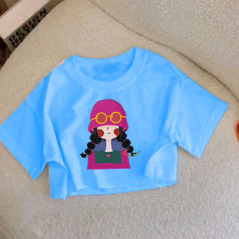 Áo bé gái croptop cộc tay cao cấp CÔ GÁI HỒNG HOTTREND nét size đại thun cotton 100% đẹp mặc mát cho bé