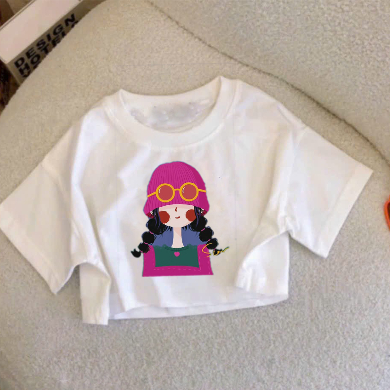 Áo bé gái croptop cộc tay cao cấp CÔ GÁI HỒNG HOTTREND nét size đại thun cotton 100% đẹp mặc mát cho bé