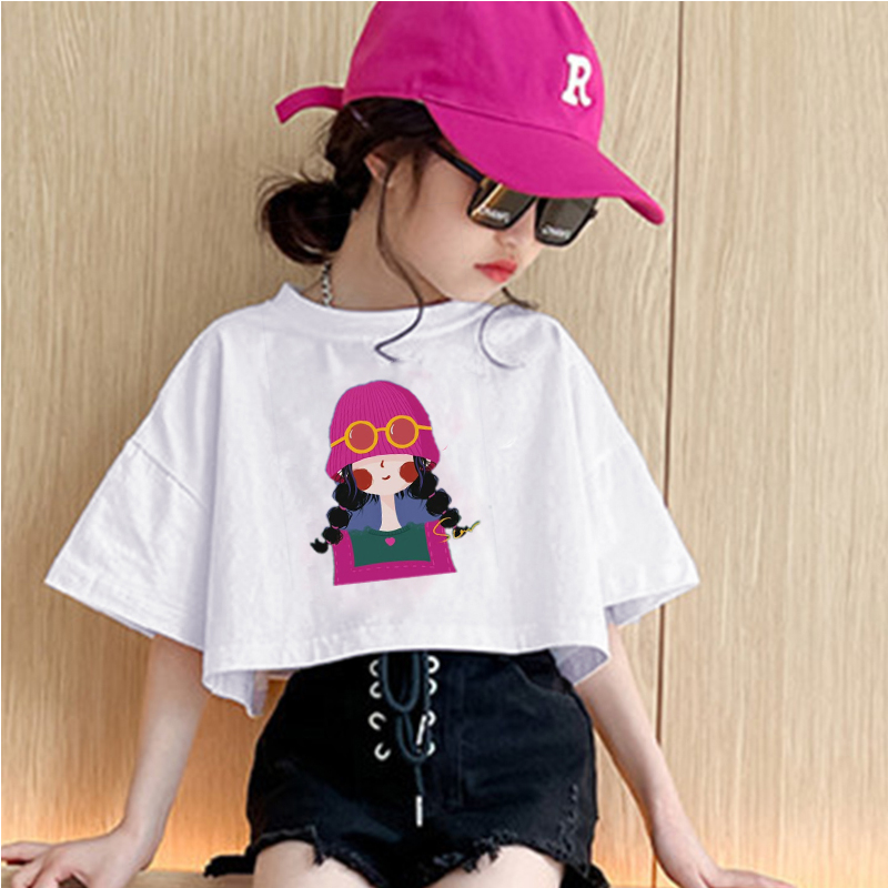 Áo bé gái croptop cộc tay cao cấp CÔ GÁI HỒNG HOTTREND nét size đại thun cotton 100% đẹp mặc mát cho bé