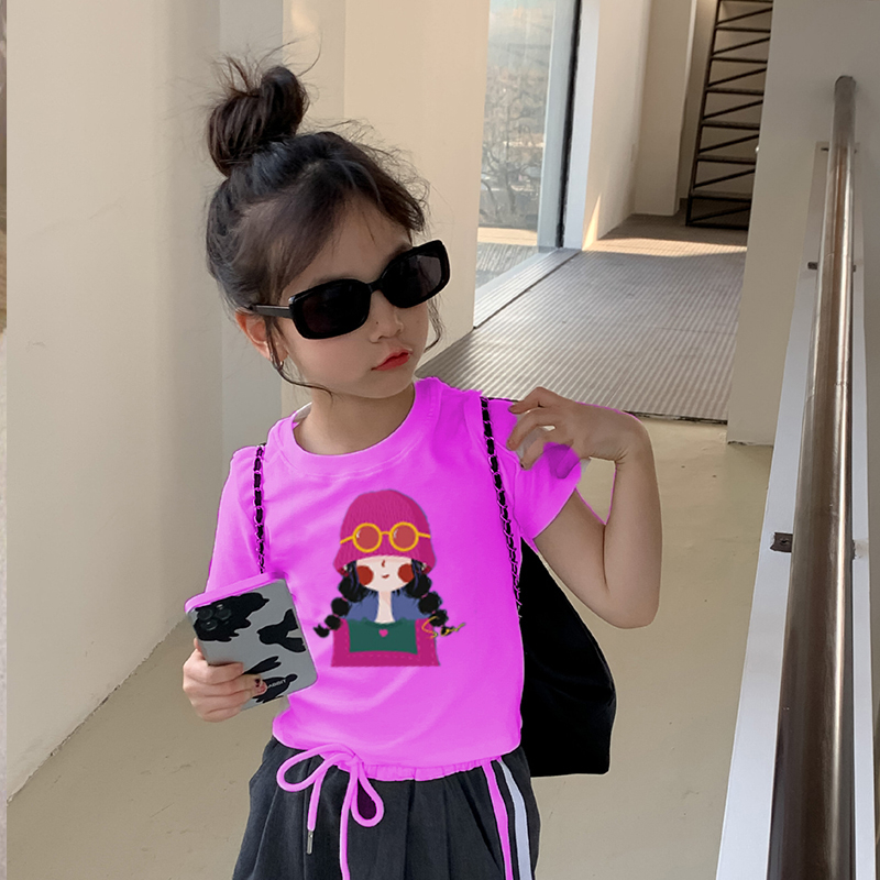 Áo bé gái croptop cộc tay cao cấp CÔ GÁI HỒNG HOTTREND nét size đại thun cotton 100% đẹp mặc mát cho bé