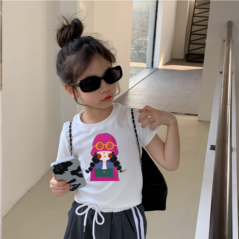 Áo bé gái croptop cộc tay cao cấp CÔ GÁI HỒNG HOTTREND nét size đại thun cotton 100% đẹp mặc mát cho bé