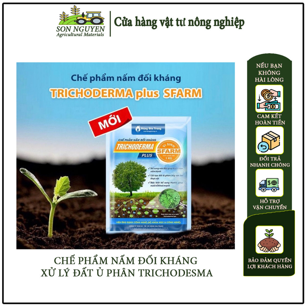 Chế phẩm nấm đối kháng Trichoderma plus Sfarm - Gói 1kg