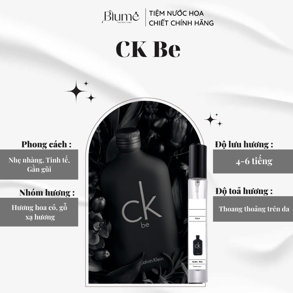Nước hoa NAM CK BE mùi nam tính - Blume Tiệm Nước Hoa