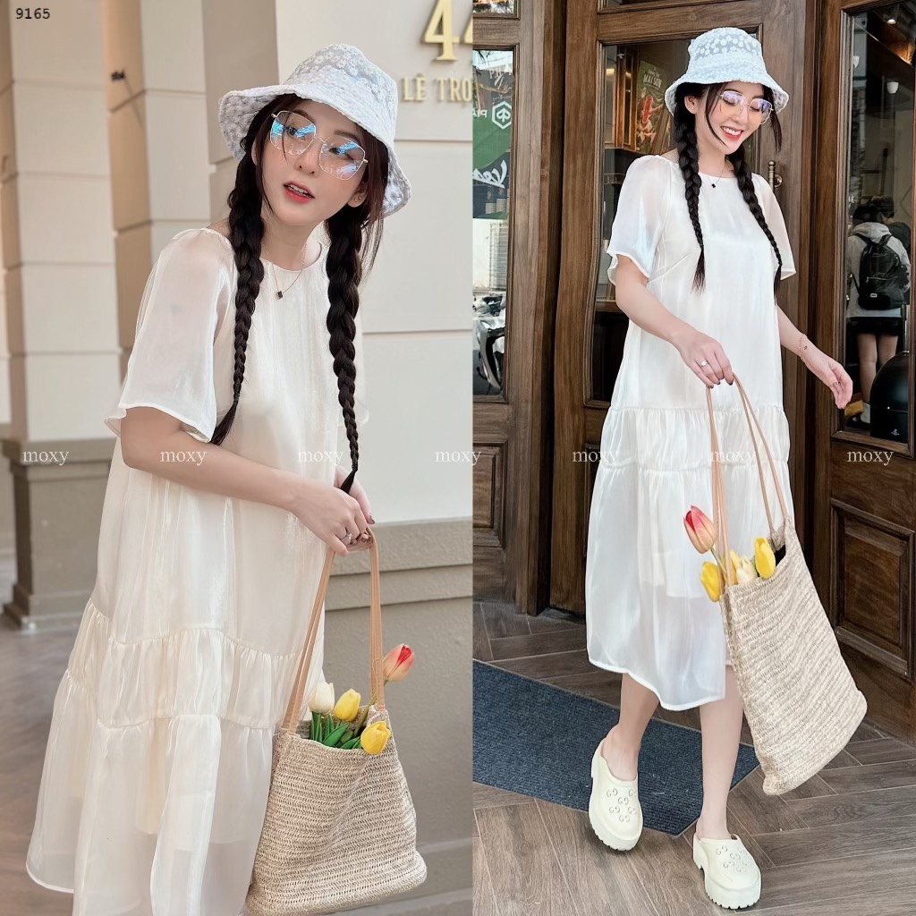 SP009165-Đầm tơ xòe