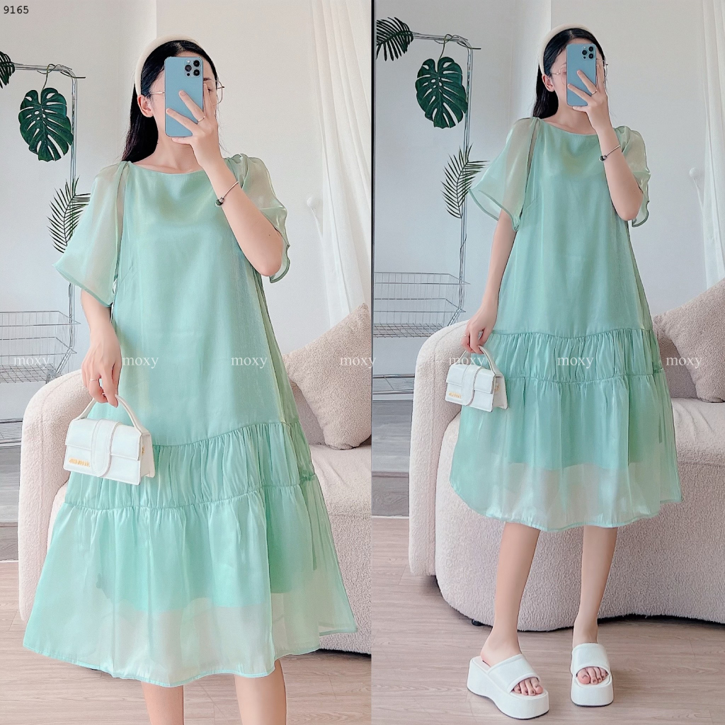 SP009165-Đầm tơ xòe