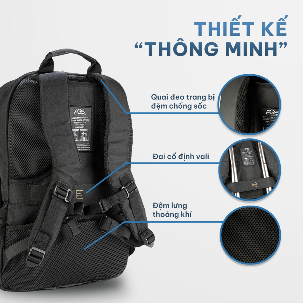 Balo phản trọng lực Tucano Bizip AGS Eco tái chế, giảm trọng lực, kháng nước 17 inch