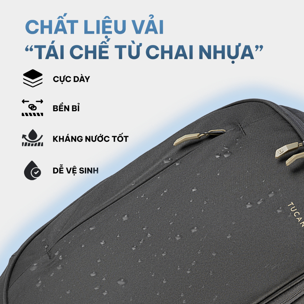 Balo phản trọng lực Tucano Bizip AGS Eco tái chế, giảm trọng lực, kháng nước 17 inch