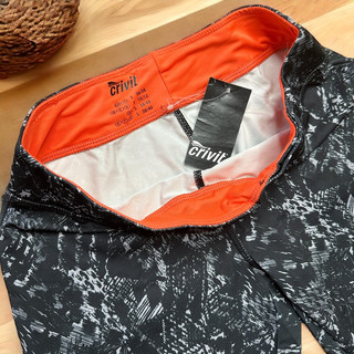 Quần legging nữ tập gym chạy bộ họa tiết xám co giãn ôm dáng cạp cao