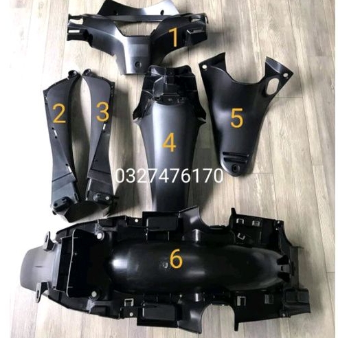 Bộ 7 nhựa nhám đen xe FUTURE X 125 zin chính hãng