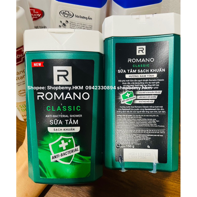 Sữa tắm, dầu gội cao cấp Romano mạnh mẽ nam tính 150g/chai