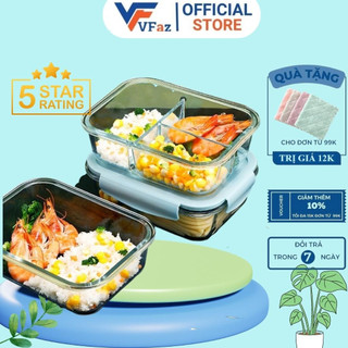 Thố Thủy Tinh VFaz 1000ml Chia Ngăn Đựng Thức Ăn Đảm Bảo Vệ Sinh Sử Dụng Được Lò Vi Sóng