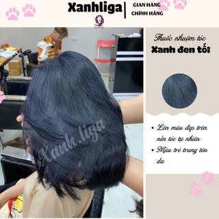 thuốc nhuộm tóc màu xanh đen tối