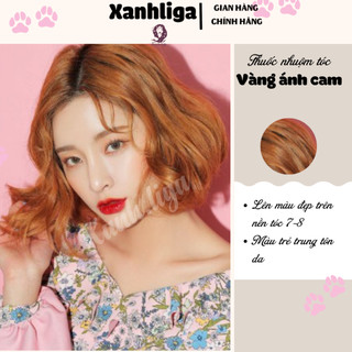 Thuốc nhuộm tóc vàng ánh cam +tặng kèm oxy trợ dưỡng