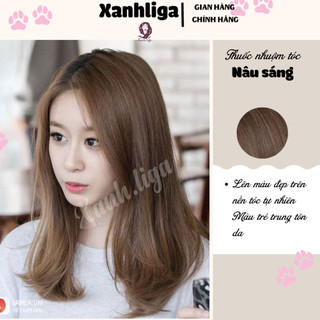 thuốc nhuộm tóc nâu sáng + tặng kèm trợ dưỡng - Ngọc Khuê Shop - Xanh Liga