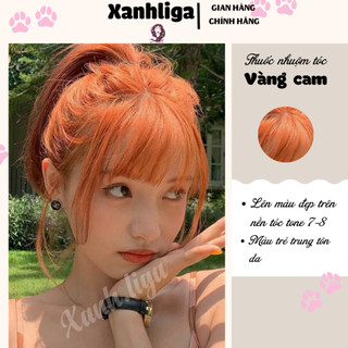 thuốc nhuộm tóc màu vàng cam+tặng kèm oxy trợ dưỡng