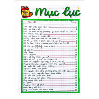 Sổ Tay Toán 12 khổ A5