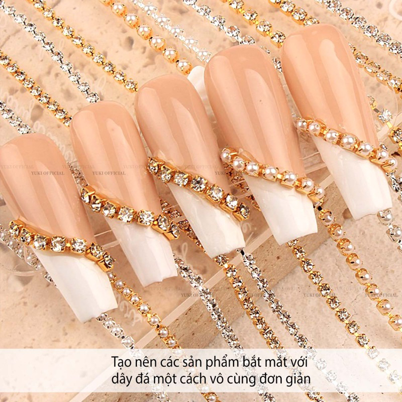 Dây đá trang trí - dây sắt đính đá trang trí nail - dây xích đá trang trí móng