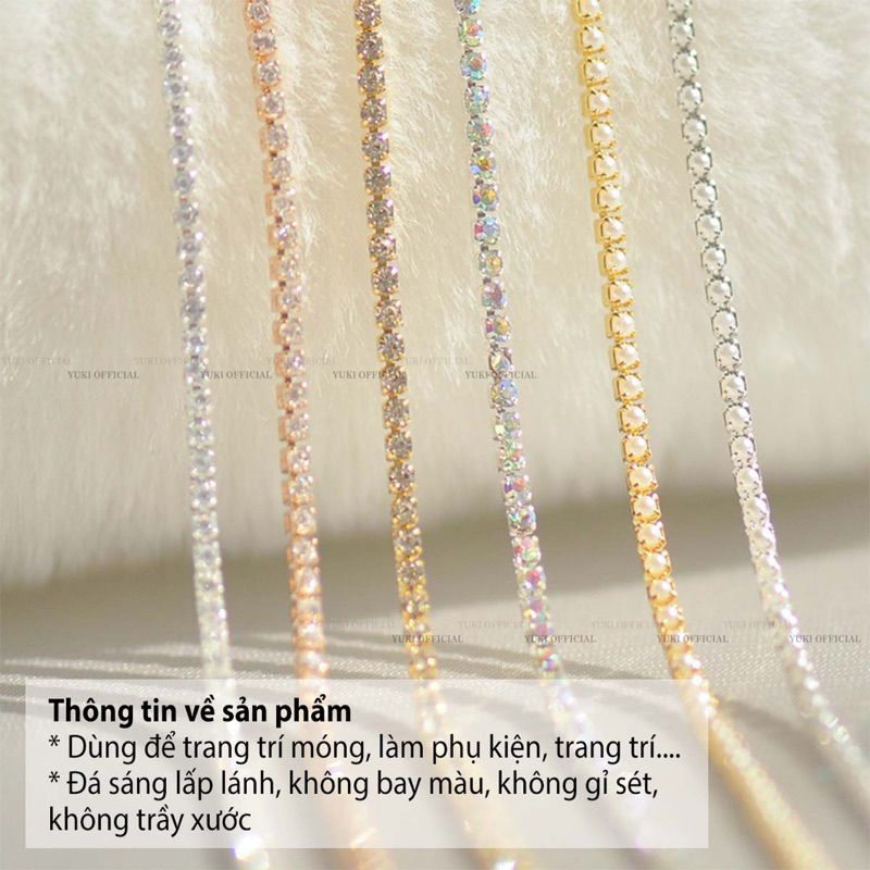 Dây đá trang trí - dây sắt đính đá trang trí nail - dây xích đá trang trí móng