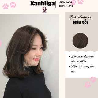 thuốc nhuộm tóc nâu tối + tặng kèm trợ dưỡng - Ngọc Khuê Shop - Xanh Liga