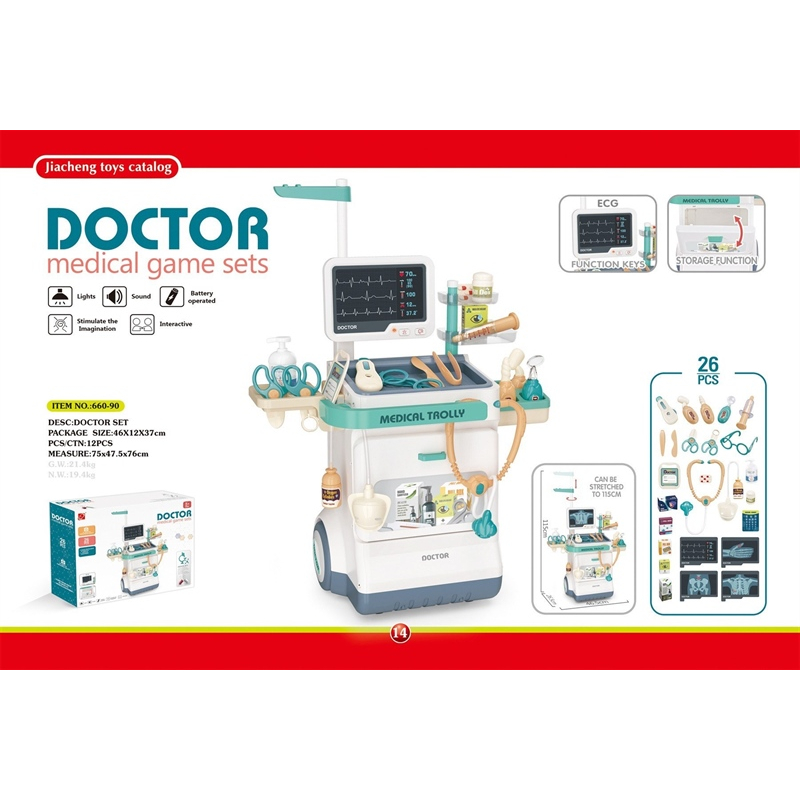 Bộ Đồ Chơi Kệ Xe Đẩy Bác Sĩ 26 Món