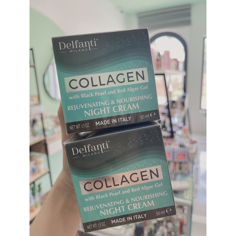 (Mỹ) Kem Dưỡng Ban Đêm Delfanti Milano Collagen Black Pearl Dưỡng Sáng Da 50ml Ý