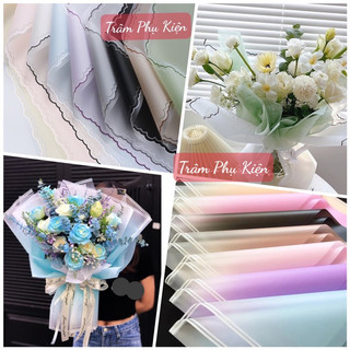 Giấy bóng mờ viền ren, viền loang bó hoa
