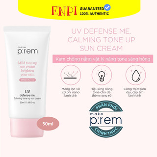 Kem chống nắng nâng tông Make P:rem UV Defense Me. Calming Tone Up Sun Cream SPF 50+