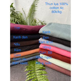 Vải thun lụa 100% cotton co dãn 4 chiều