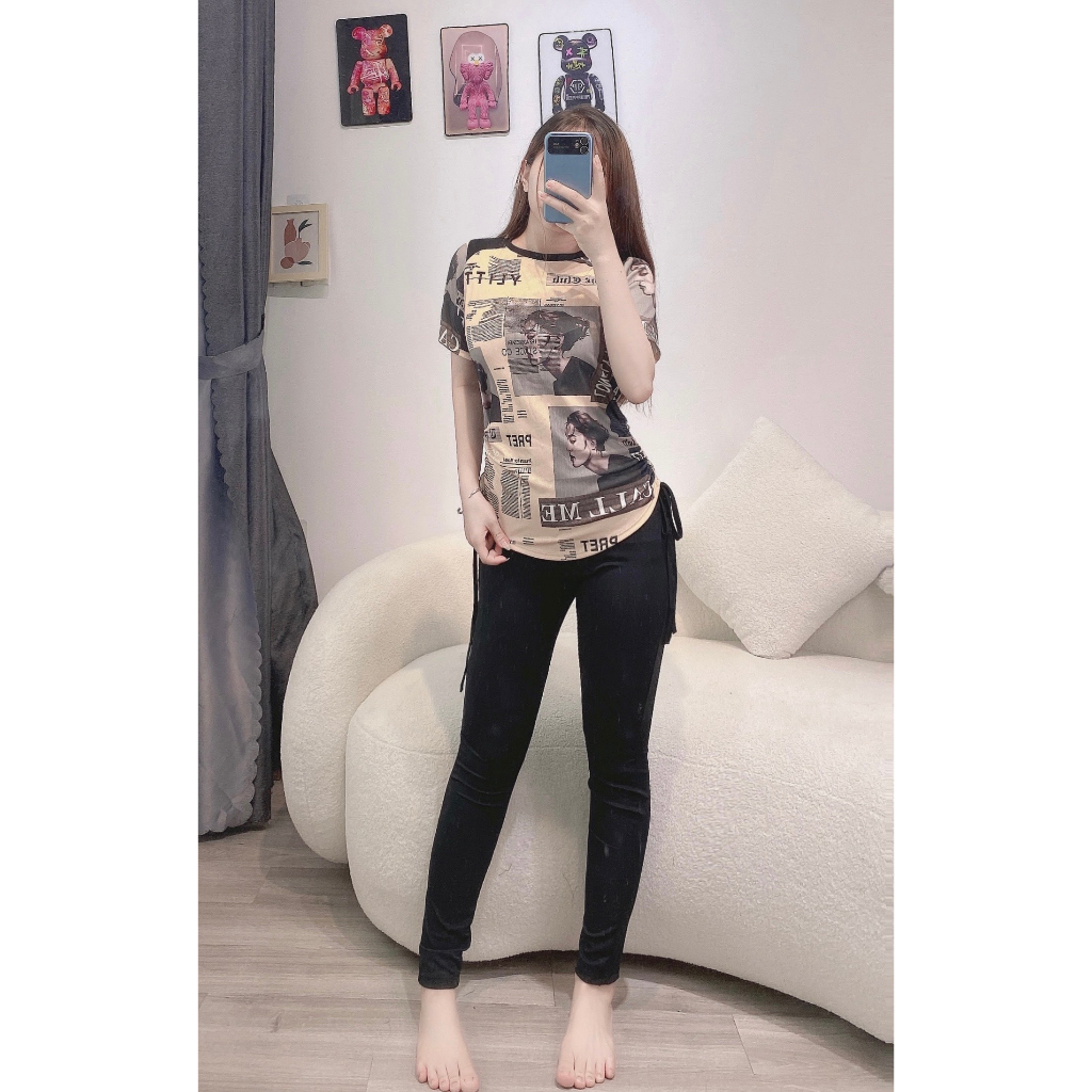 Sét bộ dài quần ôm Áo hình rút eo thời trang- Đồ bộ bigsize