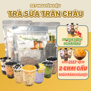 Set nguyên liệu pha Trà sữa trân châu - set lớn 25-30 ly - Bếp Chè Thái - Vị phúc long thái xanh thái đỏ