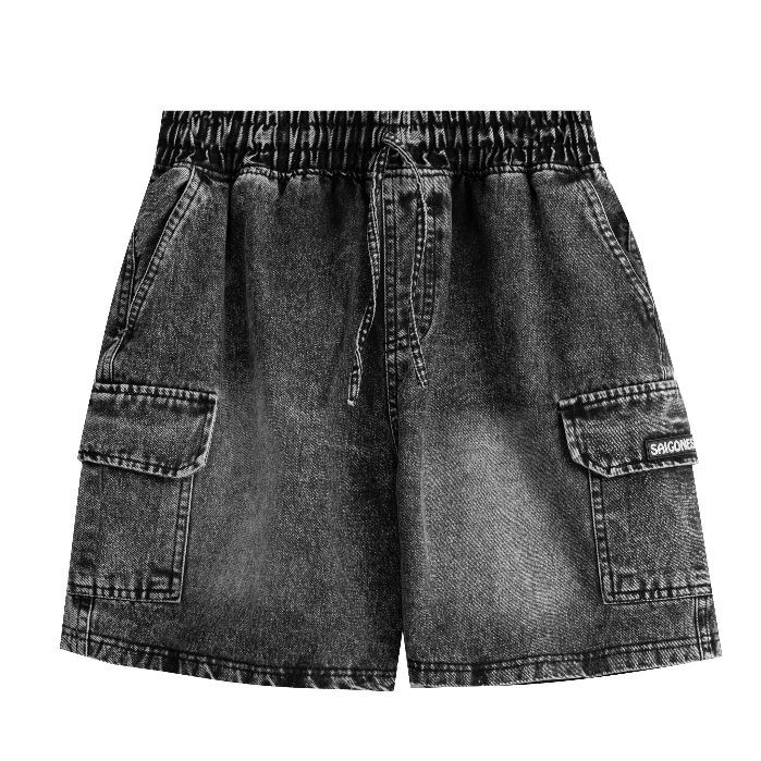 Quần Đùi Nam Nữ SAIGONESE Short Cargo Denim Túi Hộp Unisex 2 Màu