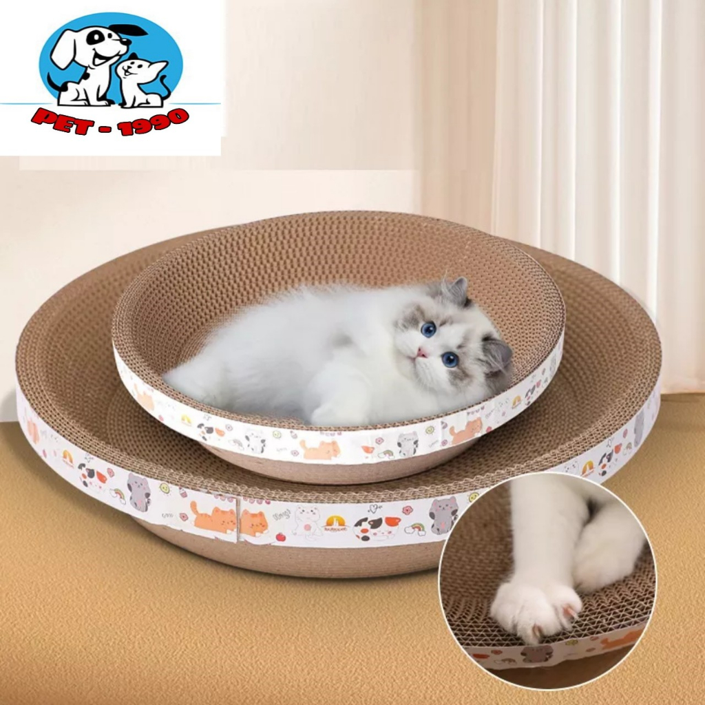 Ổ Nằm/Bàn Cào Móng Hình Tròn Dạng Lõm Cho Chó Mèo