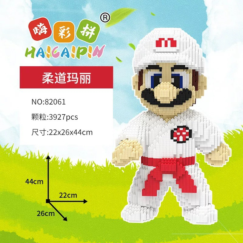 Le.go mario bóng rổ 54cm võ sĩ 44cm xếp hình Đồ chơi lắp ráp mô hình nano 3D dễ thương