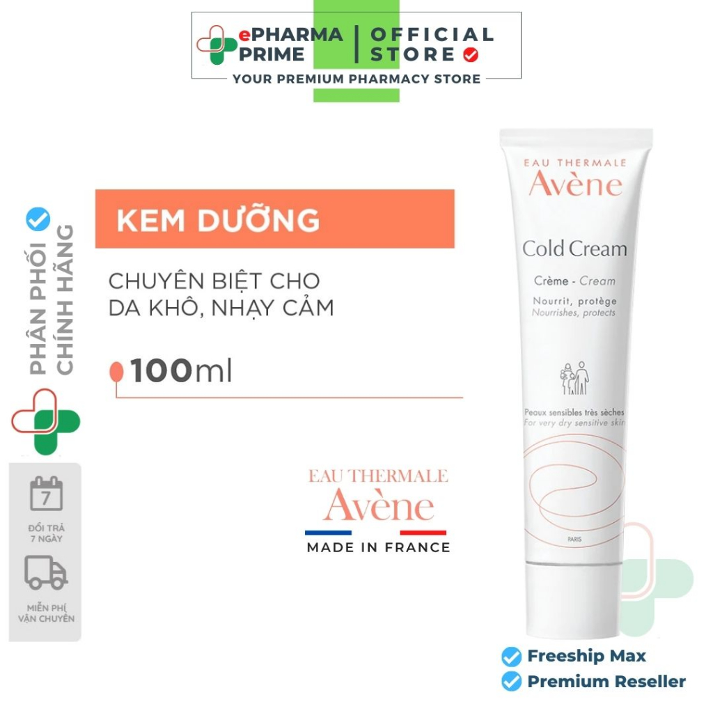 Kem Dưỡng Ẩm Avene Cold Cream 100ml Dành Cho Da Khô Và Da Nhạy Cảm