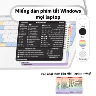 [V3] Miếng dán phím tắt Win.đows 10 / 11 Có boot.camp | Magicwrapvn | Cho mọi laptop. Sticker phím tắt.