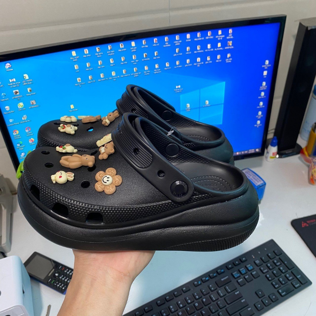 Dép Cross Crush Đúc Nguyên Khối tăng chiều cao tặng kèm 1 bộ hình gắn - Cross Crush