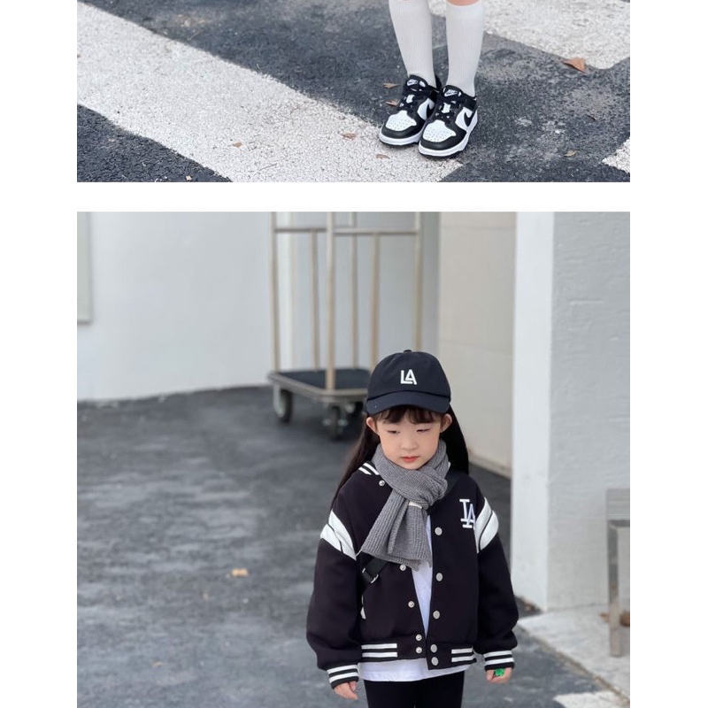 Áo nỉ bomber thêu chứ LA cho bé 2-6 tuổi