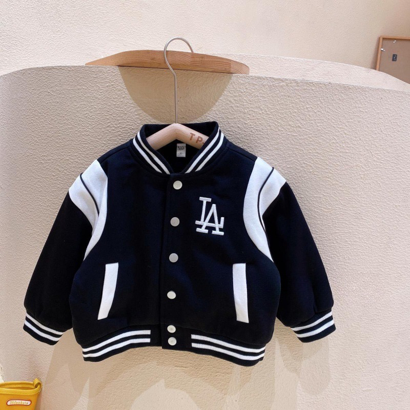 Áo nỉ bomber thêu chứ LA cho bé 2-6 tuổi