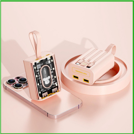 SẠC DỰ PHÒNG 20000mAh TÍCH HỢP 3 ĐẦU CÁP SẠC