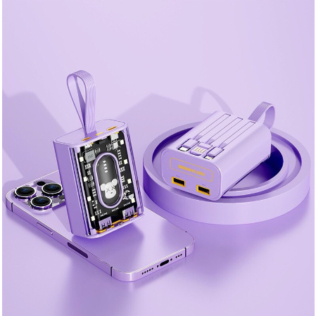 SẠC DỰ PHÒNG 20000mAh TÍCH HỢP 3 ĐẦU CÁP SẠC