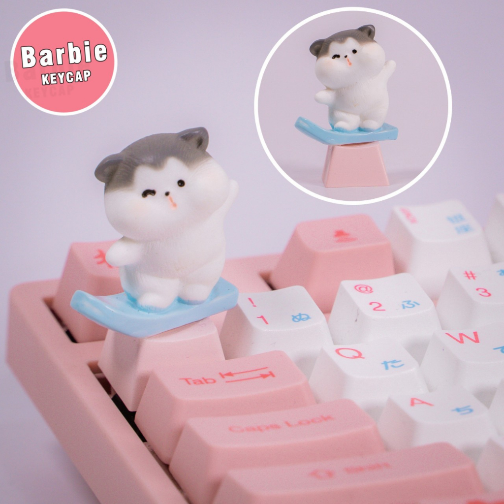Nút bàn phím cơ R4 PBT keycap Mèo Con Trượt Tuyết đáng yêu